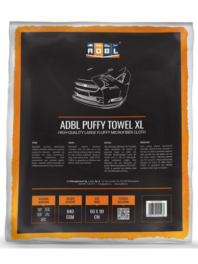 ADBL Puffy Towel XL 60×90 sausinimo šluostė 840GSM 1