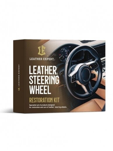 Leather Expert Leather Steering Wheel Restoration Kit Black vairo remonto komplektas 2