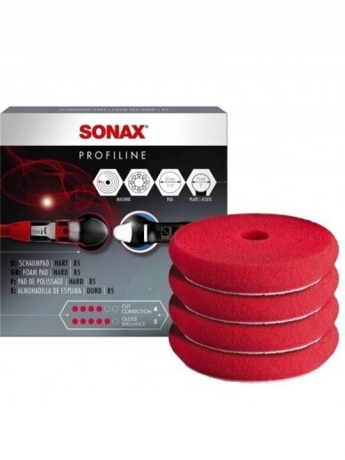 SONAX Kietas poliravimo padas 85mm, 4vnt