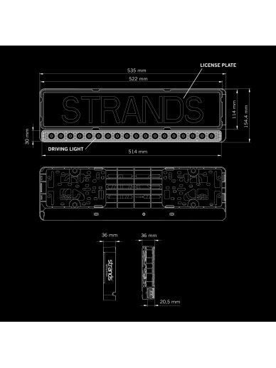 Strands NUUK E-LINE Numerio rėmelis su LED BAR 4